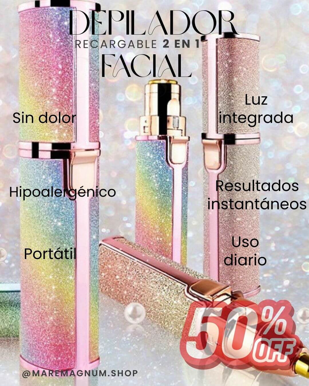 DEPILADOR FACIAL RECARGABLE 2 en 1